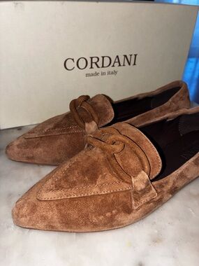 $398 new women’s Cordani brown Suede Loafers, 36 Italy